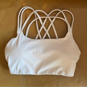 Athleta Hyper Focused Longline Bra D&DD in size XS and color Baby Pink